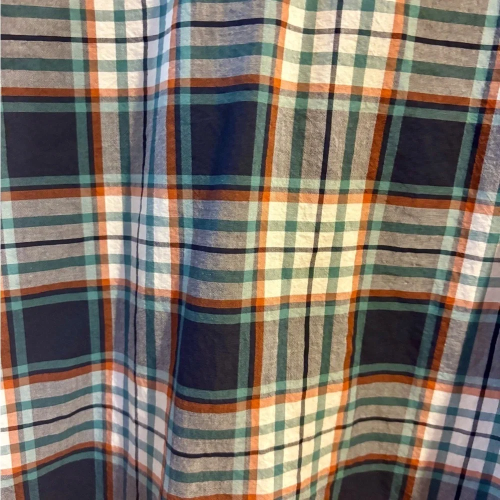 Banana Republic Navy & Rust Plaid Shirt XL